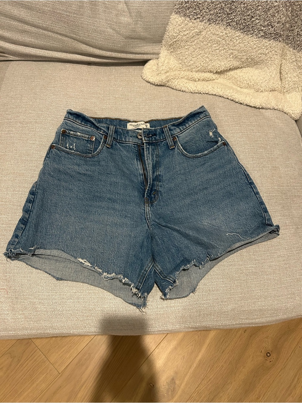 Abercrombie & Fitch Blue Distressed Denim Cutoff Shorts